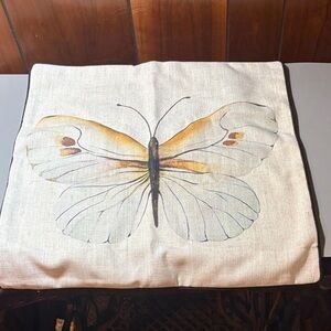 Elegant Butterfly Accent Pillow Cover for 18” square pillow